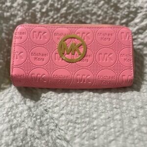 Michael Kors Embossed Pink Wallet